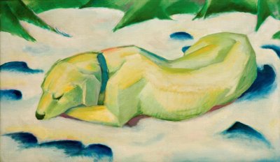 Lying Dog in the Snow by Franz Marc